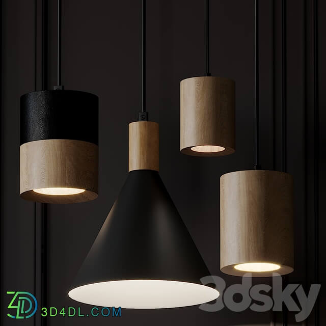 Hanging Small Cone Spot half black ASAF WEINBROOM Pendant light 3D Models