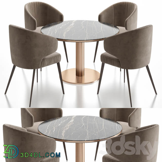 Table Chair Minotti Aston Dining Chair and table