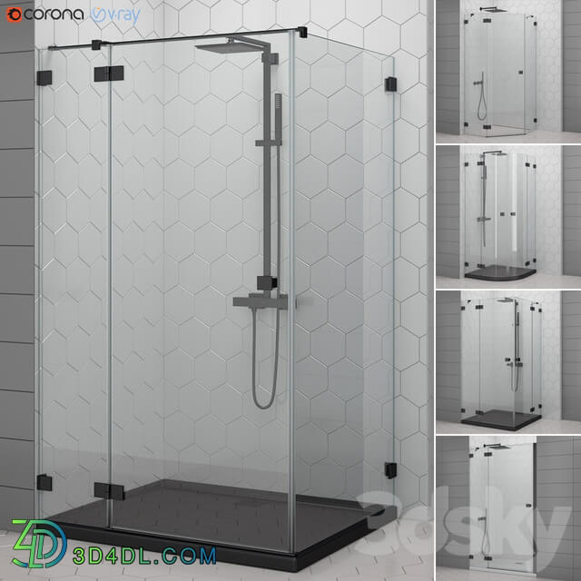 Shower enclosures and doors Radaway Essenza black