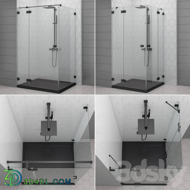 Shower enclosures and doors Radaway Essenza black