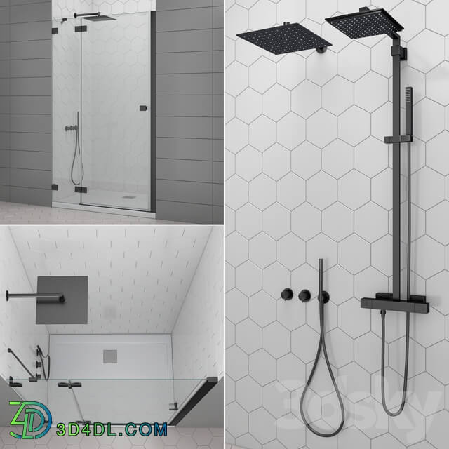 Shower enclosures and doors Radaway Essenza black