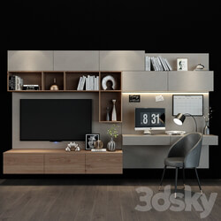 TV shelf 091 TV Wall 3D Models 