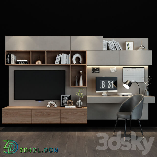 TV shelf 091 TV Wall 3D Models