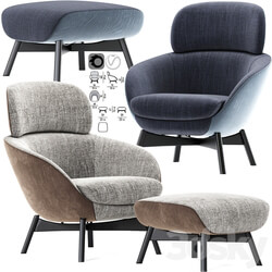Minotti Russell Arm Chair With Pouf 