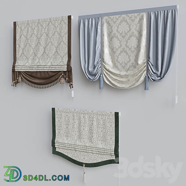 Set of classic roman curtains 3