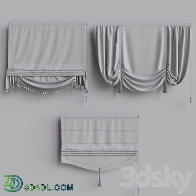 Set of classic roman curtains 3