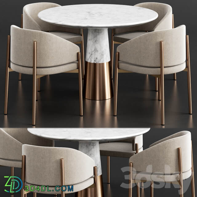 Table Chair CB2 Porro Dinning Set