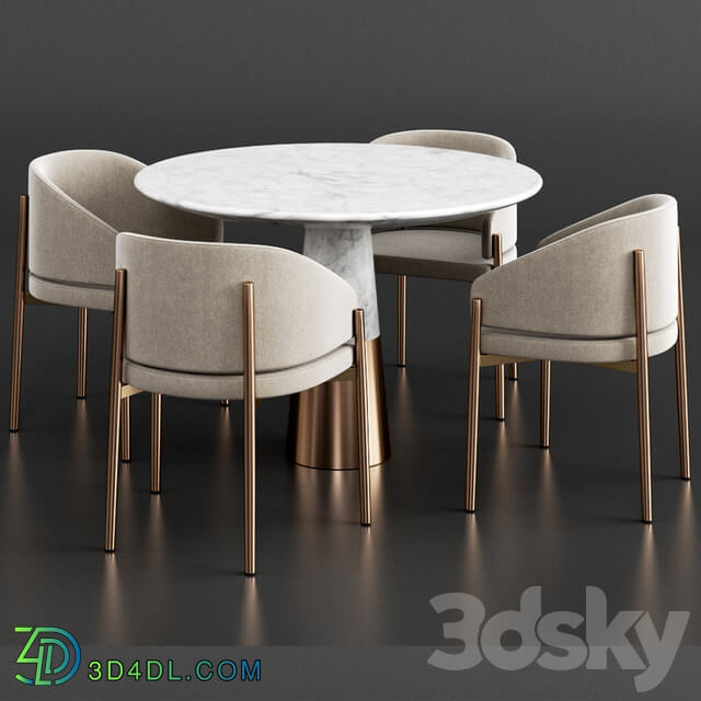 Table Chair CB2 Porro Dinning Set