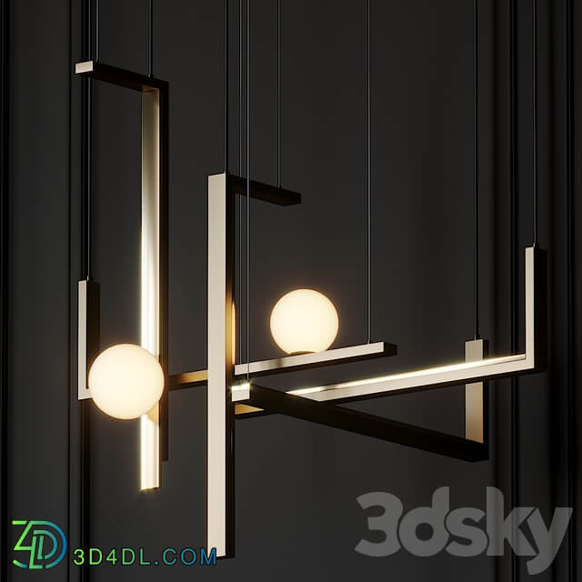 VeniceM Less 5 Pendant Light in Metal and Glass by Massimo Tonetto Pendant light 3D Models