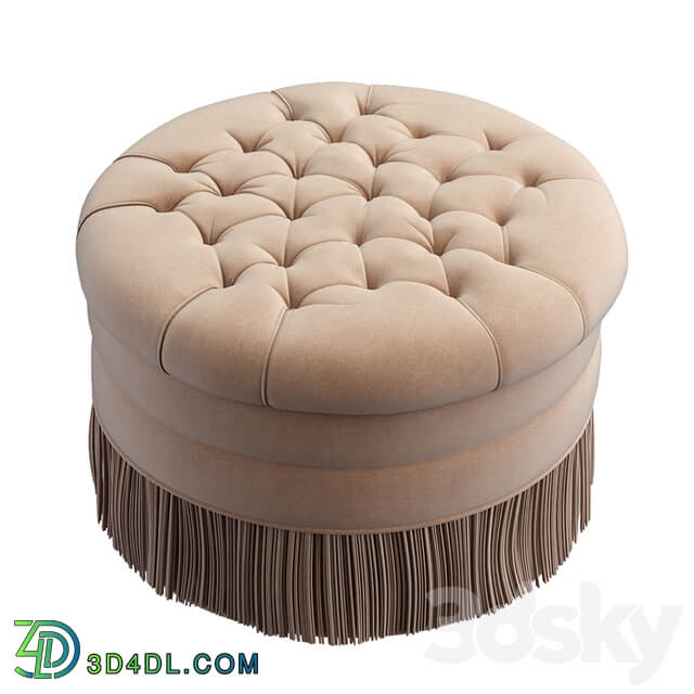 Round tufted ottoman