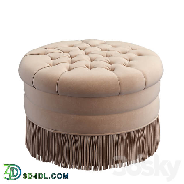 Round tufted ottoman