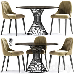 Table Chair Calligaris Vortex Table And Strip Chair 