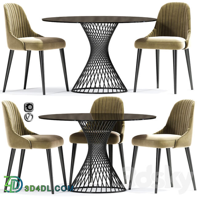 Table Chair Calligaris Vortex Table And Strip Chair