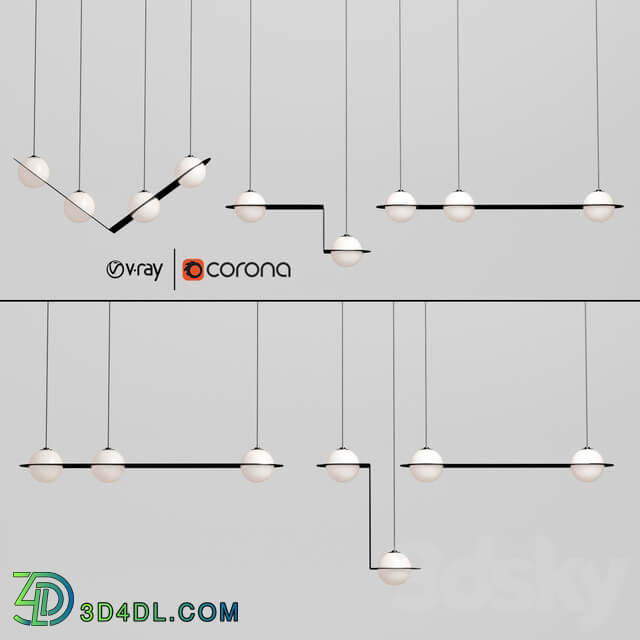 Laurent suspension light collection Pendant light 3D Models