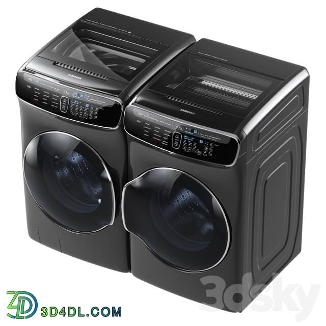 Samsung FlexWash Washer FlexDry Dryer Laundry 3D Models