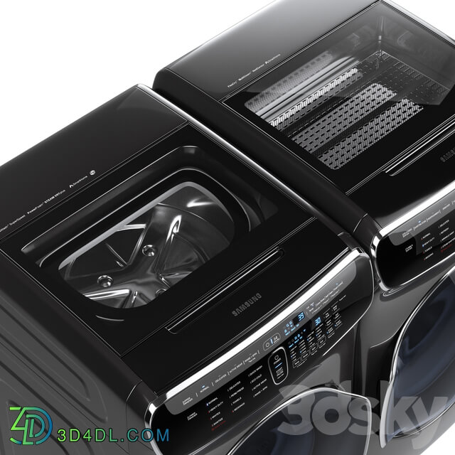 Samsung FlexWash Washer FlexDry Dryer Laundry 3D Models