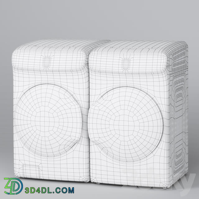 Samsung FlexWash Washer FlexDry Dryer Laundry 3D Models