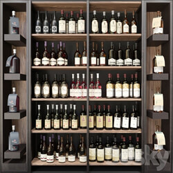 Wine cabinet with collection wine 9. Wine restaurant 3D Models 