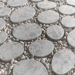Tile square oval pebble n1 Square oval slabs with pebbles 