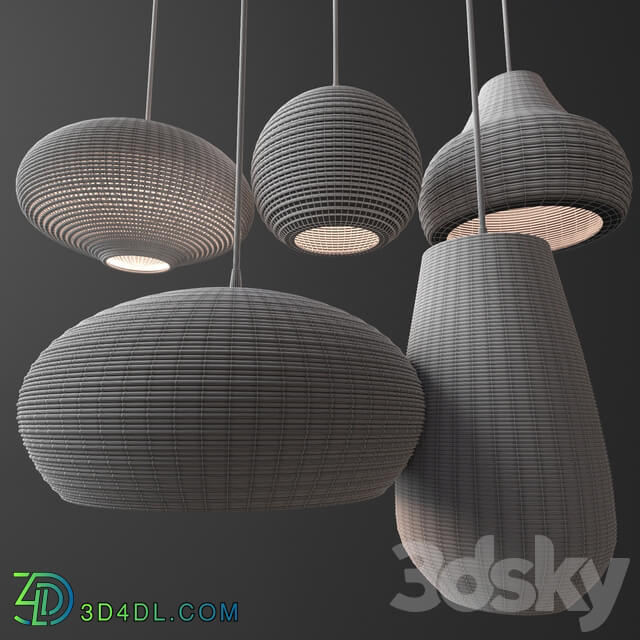Paper lighting set Pendant light 3D Models