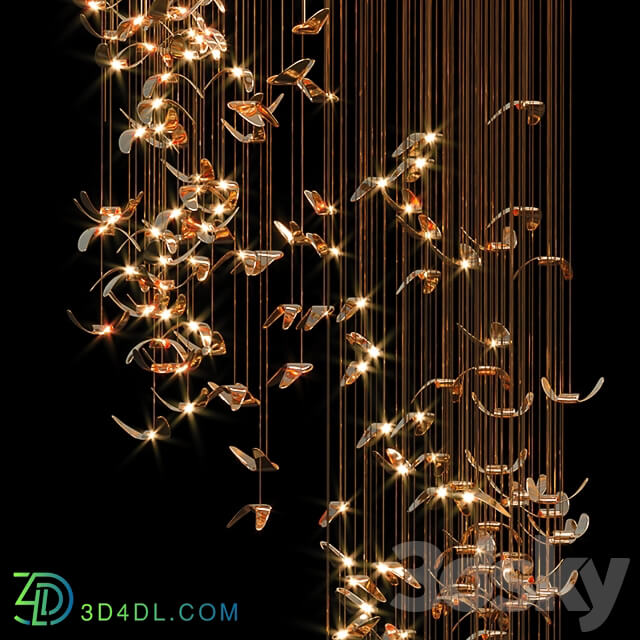 Butterfly circular chandelier Pendant light 3D Models