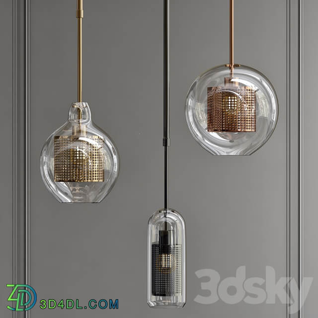 catch amber Pendant light 3D Models