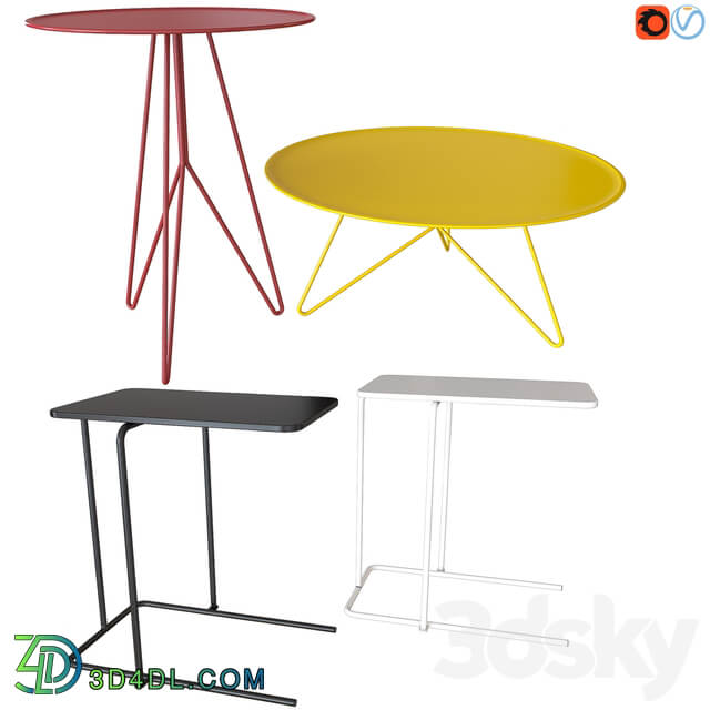 Set of coffee tables. Miniforms LINK. IKEA RIAN