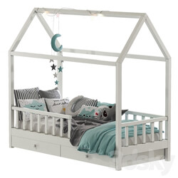 Childrens bed with columns 6 