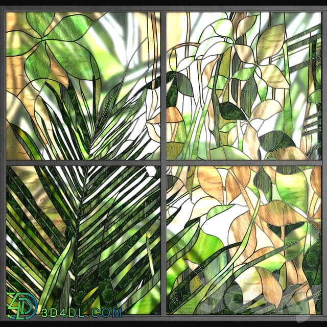 Other decorative objects Stained glass window Tropics 