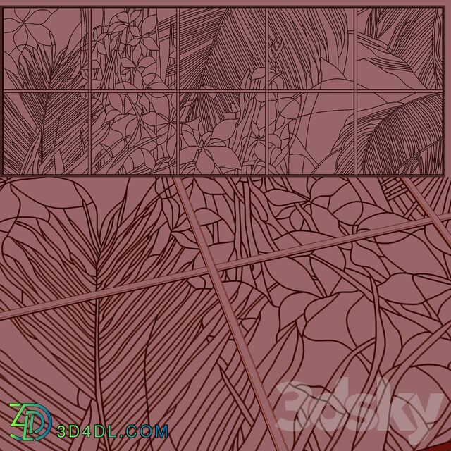 Other decorative objects Stained glass window Tropics 