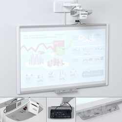 PC other electronics Smart SBM685 Whiteboard with Vivitek DH758UST Projector and Mount 