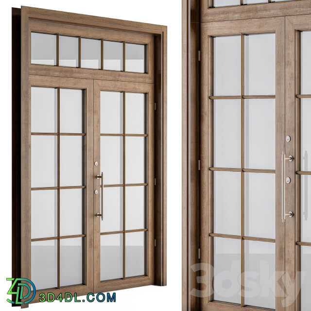 Wooden Vintage Glass Door