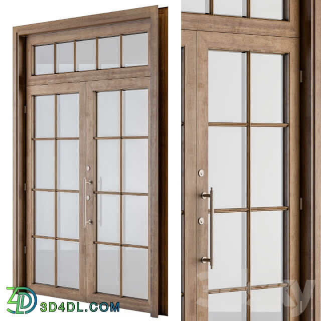 Wooden Vintage Glass Door