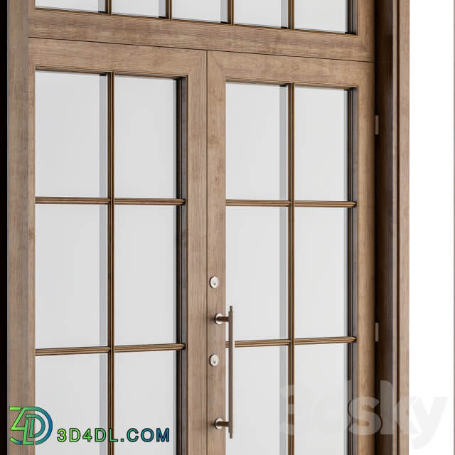 Wooden Vintage Glass Door