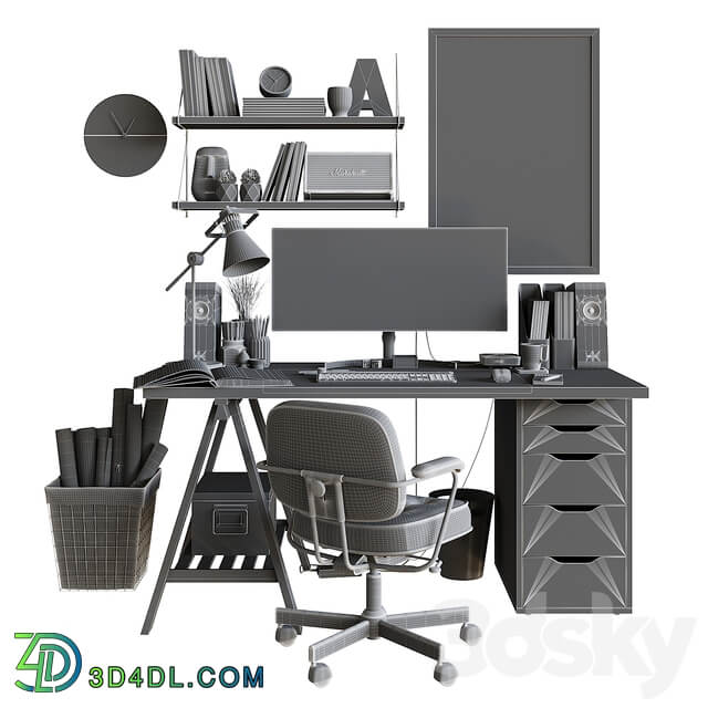 Office furniture Workplace set with decor. Sk 1