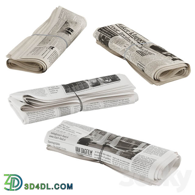 folded newspapers stack collection