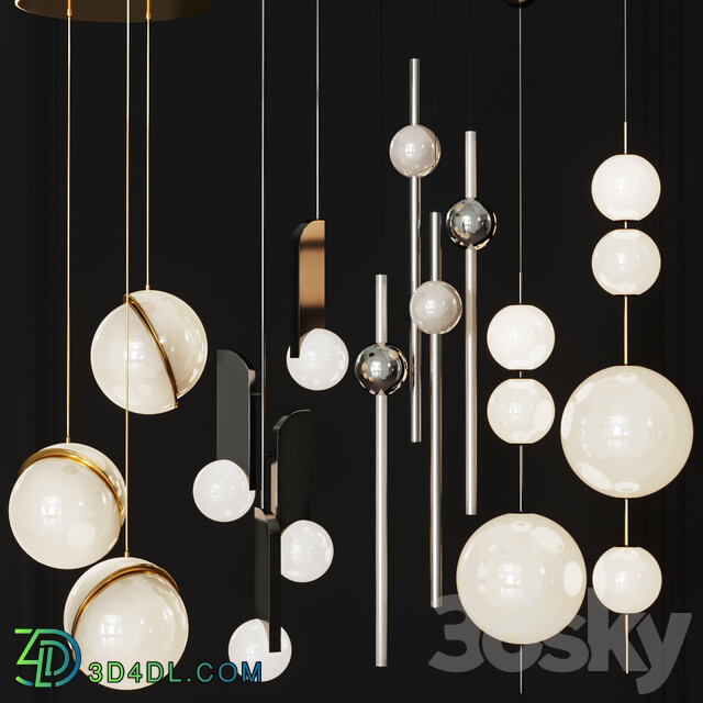 Four Pendant Lights amazing set vol. 26 Pendant light 3D Models