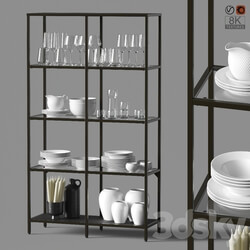 Сupboard with dishes Rack 3D Models 