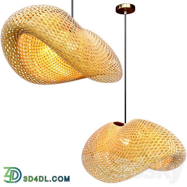 Nordic LED Wood Pendant Lamp Bamboo Pendant light 3D Models
