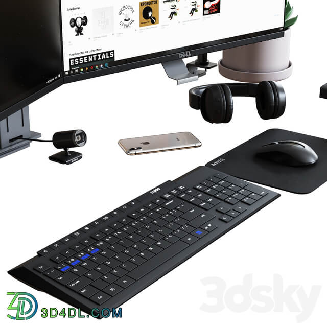 Desktop Set Classic Office Edition PC other electronics 3D Models