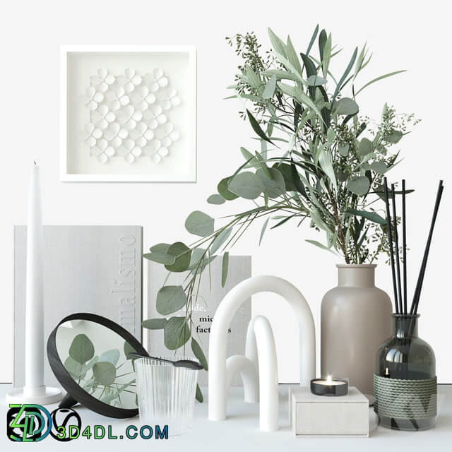 Decorative set with eucalyptus