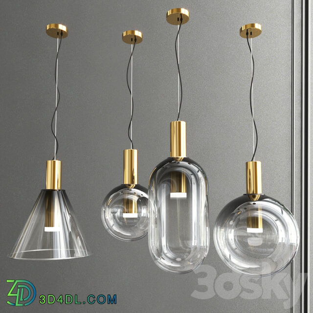 Collection glass bole pendants Pendant light 3D Models