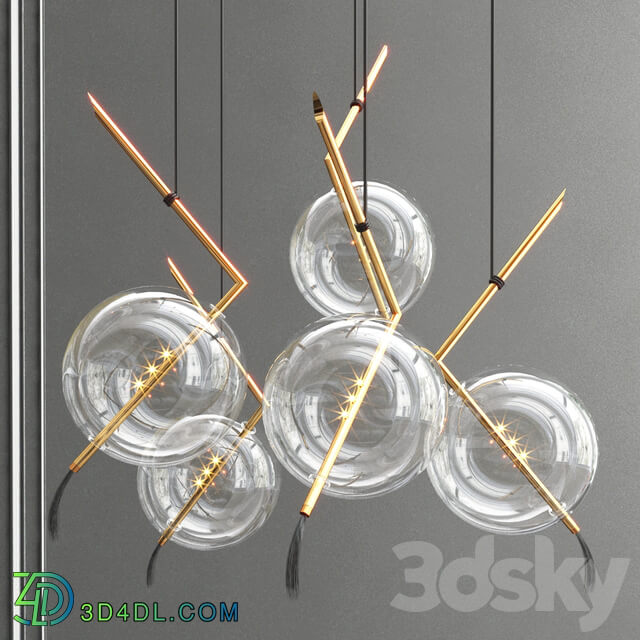 Collection glass bole pendants Pendant light 3D Models