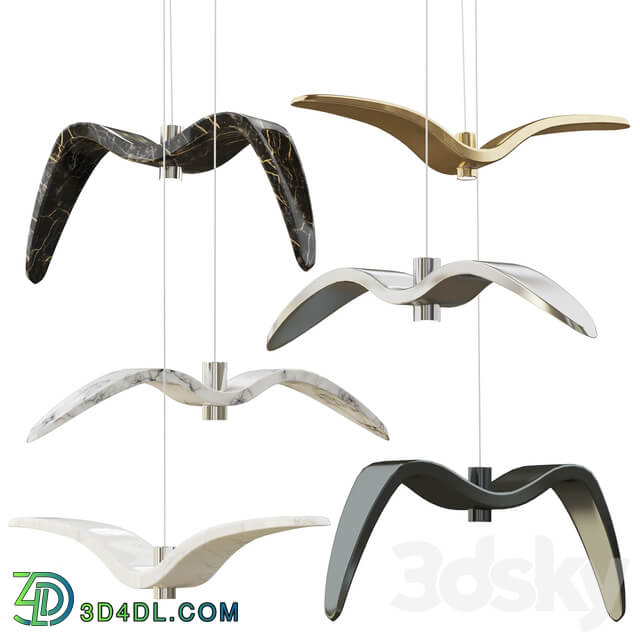 Suspended chandelier NIGHT BIRD Boris Klimok Pendant light 3D Models
