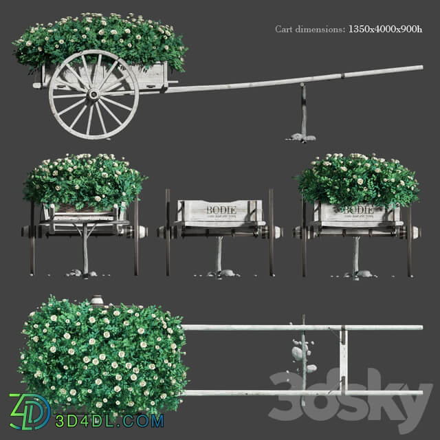 Cart with flowers