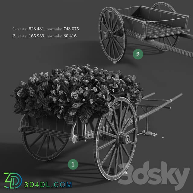 Cart with flowers