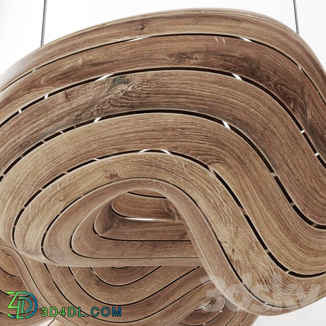 Parametric wood form templet Pendant light 3D Models