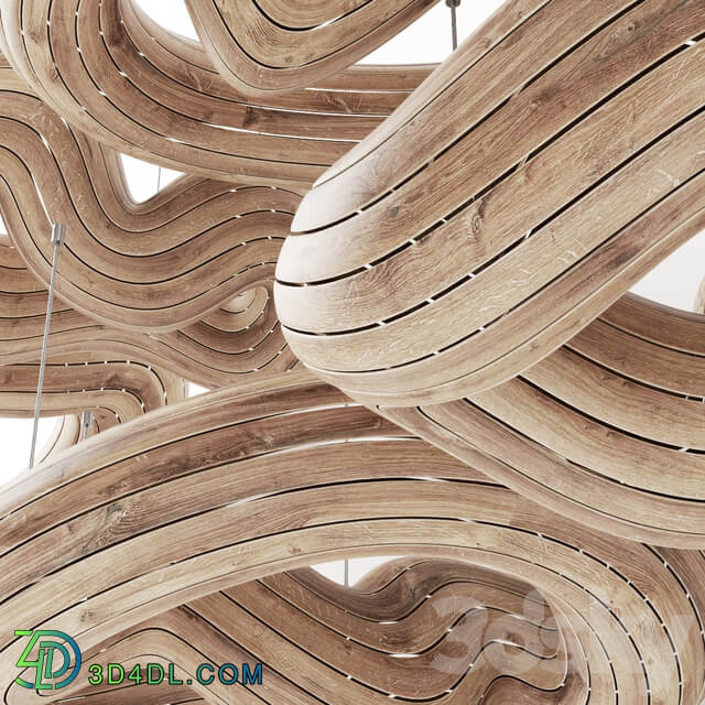 Parametric wood form templet Pendant light 3D Models