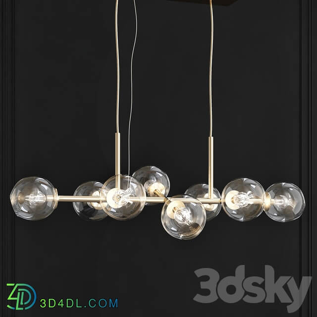 Staggered Glass 8 Light Chandelier Pendant light 3D Models