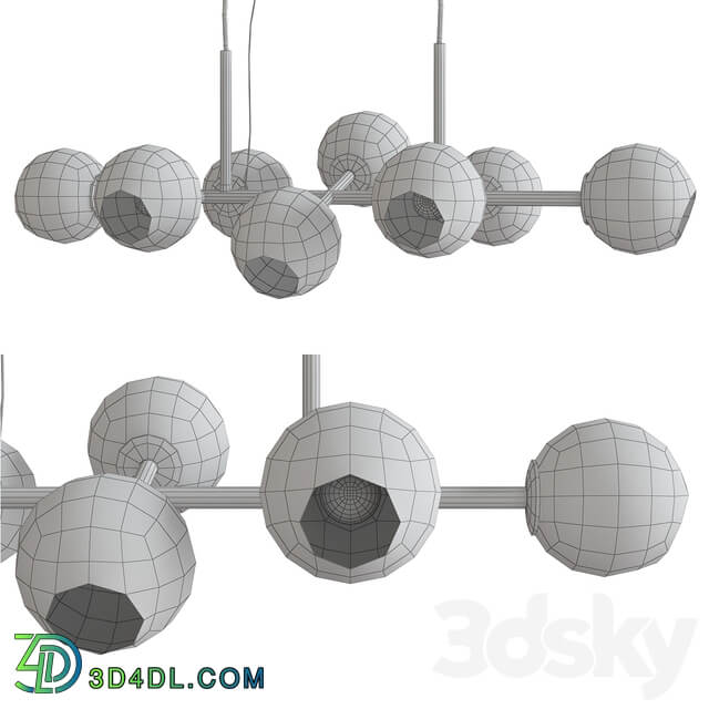 Staggered Glass 8 Light Chandelier Pendant light 3D Models